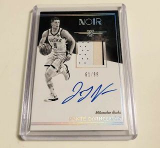 2018 - 19 Panini Noir Donte Divincenzo Rpa Rookie Patch Auto Rc Jersey /99 Wow