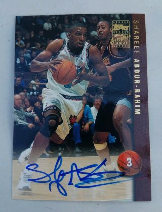 Shareef Abdur - Rahim 1998 - 99 Topps Basketball Autograph Issue Ag5 On Card Auto