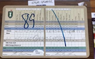 Steve Spurrier One Of A Kind Golf Score Card Signed Auto Jsa Florida Gators