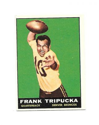 1961 Topps Football 193 Frank Tripucka Ex Condtion