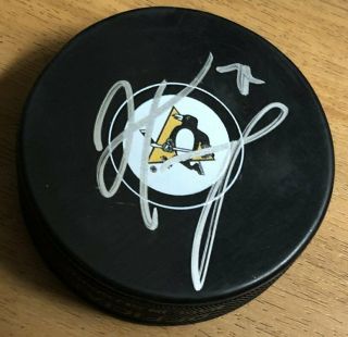 Matt Murray Signed Autograph Pittsburgh Penguins Nhl Logo Puck A W/exact Proof
