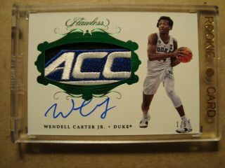 2018 Wendell Carter Jr.  Flawless Rookie Autograph Acc Logo Patch Rc 1/5 Nasty