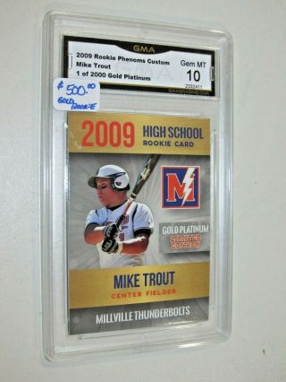 Mike Trout 2009 Gold Sp Rookie Graded Gem 10 -