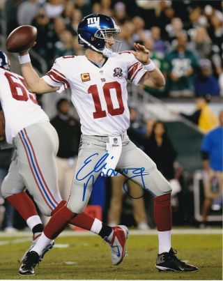 Eli Manning Signed Autograph 8x10 Photo York Giants