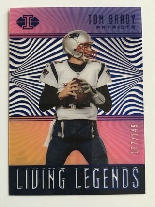 2018 Illusions Living Legends Blue Tom Brady ’d 137/149 Error Missing Auto