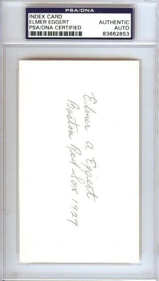 Elmer Eggert Autographed Signed 3x5 Index Card Boston Red Sox Psa/dna 83862853