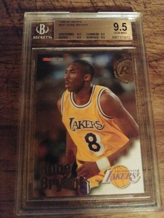 1996 1997 Hoops Kobe Bryant Bgs 9.  5 Rookie Rc Los Angeles Lakers 281 Skybox