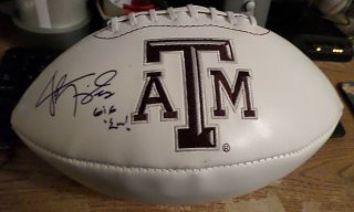Johnny Manziel Texas A&m Hand Signed Autographed Custom Football Enscribed