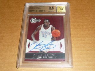 2010/11 Panini Totally Certified Kevin Durant Autograph/auto Nets 3/3 Bgs 9.  5