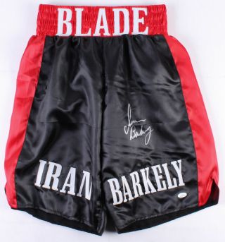 Iran " The Blade " Barkley Signed Boxing Trunks Shorts Jsa Autographed Auto