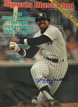 Reggie Jackson Autographed Sports Illustrated 5/2/77 No Label