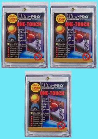 3 Ultra Pro One Touch Magnetic 130pt Uv Card Holder Display Case Two Piece 81721