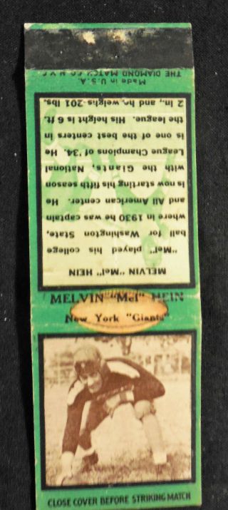 1934 - 35 YORK GIANTS Diamond Matchbook Covers U PICK Hein Strong Flaherty HOF 3