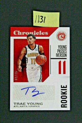 2018 - 19 Panini Chronicles Trae Young Rc Rookie Auto /75 Rc - Tyg (1131