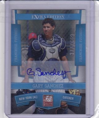 Gary Sanchez 2010 Donruss Elite Futures Auto Sp /669 Prospect Pre Rookie Yankees
