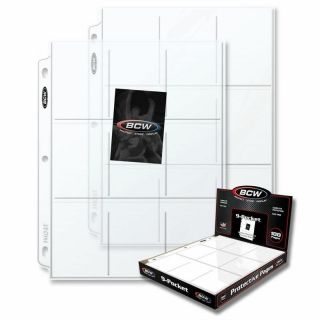 10 Pk - 9 Pocket Pages Bcw Pro Binder Cards / Coupon Sleeves Ultra Protection