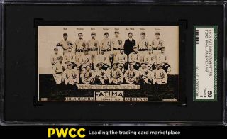 1913 T200 Fatima Philadelphia Americans W/ Connie Mack Eddie Plank Sgc 4 (pwcc)