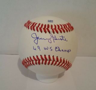 Jerry Grote Autographed Signed Baseball - 1969 Ny Mets World Series Champs Mlb