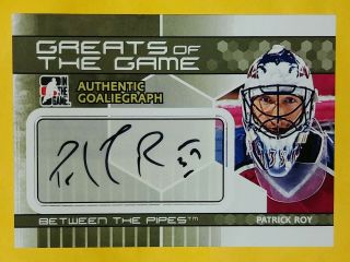 2009 - 10 Itg Between The Pipes Patrick Roy Goaliegraphs Autograph Silver Sp A - Pr