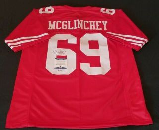 Mike Mcglinchey 49ers Signed Authentic Style Custom Jersey Bas Beckett 1