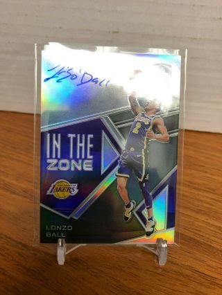 2018 2019 Panini Spectra Lonzo Ball Autograph 9/49 Auto In The Zone Lakers