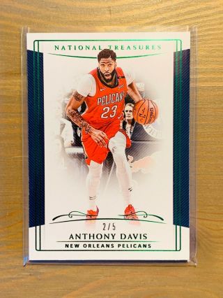 2018 - 19 National Treasures Anthony Davis Green Border Sp 2/5,  Pelicans