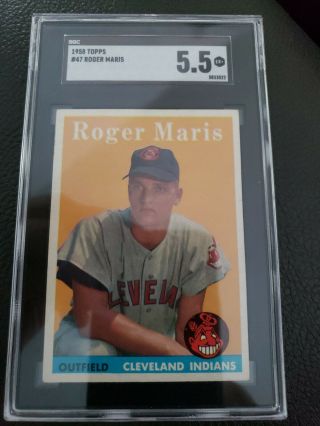 1958 Topps Roger Maris Rookie Rc 47 Sgc 5.  5 Ex Card Brilliant Color