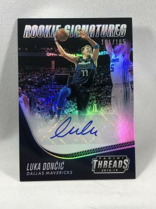 2018 - 19 Panini Threads Luka Doncic Rookie Signatures /105 Mavericks Auto