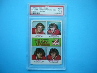 1975/76 O - Pee - Chee Nhl Hockey Card 313 Atlanta Flames Leaders Psa 8.  5 Nmmt,  Opc