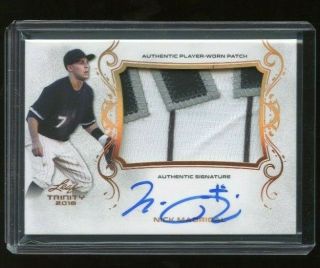 2018 Leaf Trinity On - Card Auto/patch (white Sox) - Nick Madrigal