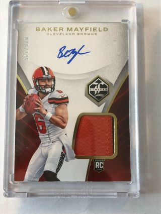 Baker Mayfield 2018 Panini Limited Rc Rookie Auto Autograph 2 Color Patch /125