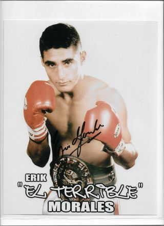 Erik " El Terrible " Morales Boxing Champion Autographed 8x10 Photo