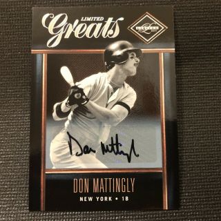 Don Mattingly 2011 Limited Greats Auto 02/23 - Yankees [a719]