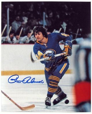 Rene Robert Autographed Buffalo Sabres 8x10 Shooting Hockey Photo