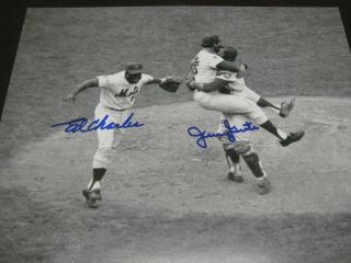 Ny.  Mets Legends 1969 W.  S.  C.  Ed Charles & Jerry Grote Autograph 8x10 Photo W/coa