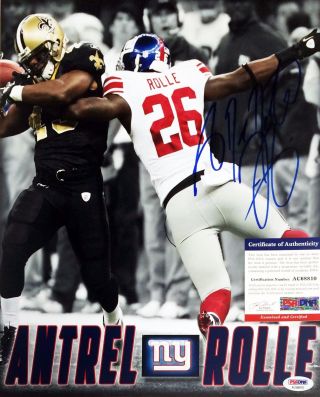 York Giants Antrel Rolle Signed 11x14 Photo Psa/dna Ac68810