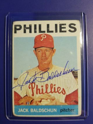 Jack Baldschun Philadelphia Phillies 1964 Topps Autographed Baseball Card