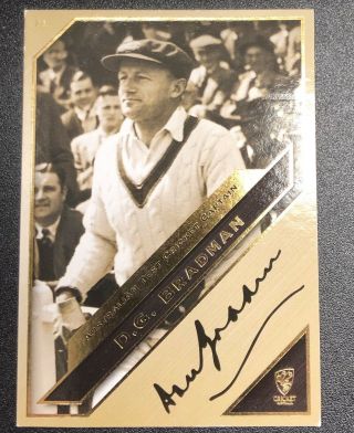 Don Bradman Signed Heritage Test Cricket Captains Signature Card 21 Limited