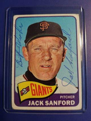 Jack Sanford San Francisco Giants 1965 Topps Autographed Baseball Card