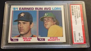 1982 Topps Baseball 167 Era Leaders Psa 8 Nolan Ryan/s.  Mccatty Houston Astros