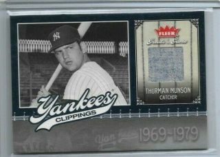 Thurman Munson 2006 Fleer Greats Of The Game Jersey Hw
