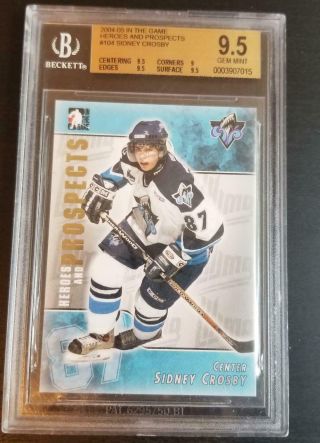 2004 - 05 Itg Heroes And Prospects Sidney Crosby Rc Bgs 9.  5 Gem Ve718