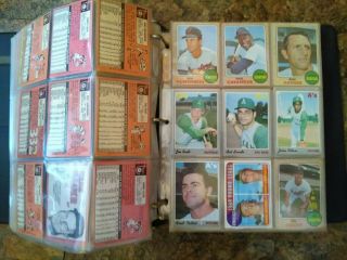 Baseball Card Album Full Of Doubles And TRIPLES Of MANY Cards 1968 - 69 8