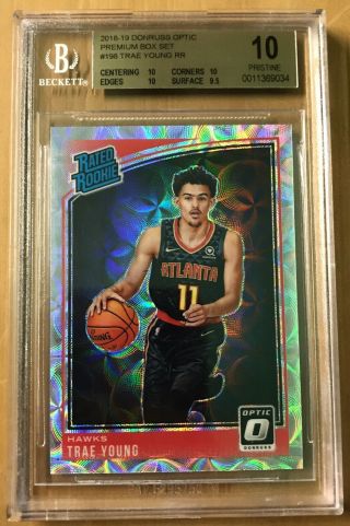 2018 - 19 Optic Premium Edition Trae Young /249 Rated Rookie Rc Bgs 10 Pristine