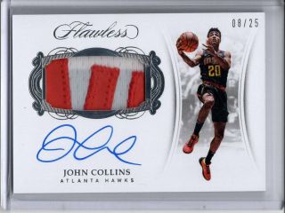 John Collins Auto Logo Patch Rc /25 2017 - 18 Panini Flawless On Card Autograph Sp
