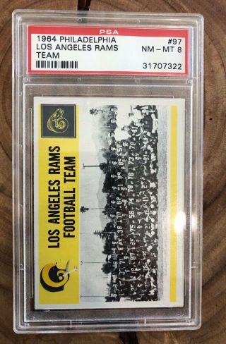 1964 Philadelphia Los Angeles Rams Team / Psa Nm - Mt 8