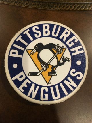 Pittsburgh Penguins Hockey Puck Vintage Logo Hockey Puck