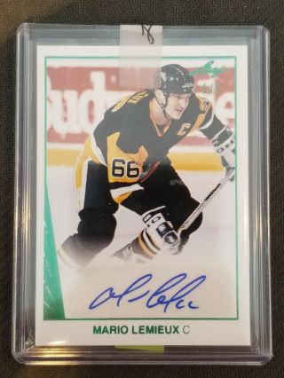 2018 - 19 Leaf Hockey Mario Lemieux Auto Autograph Ed 1/1 One Of One Penguins