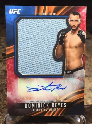 2019 Topps Ufc/knockout Dominick Reyes (1/8) (ruby/red) Auto Jumbo Relic