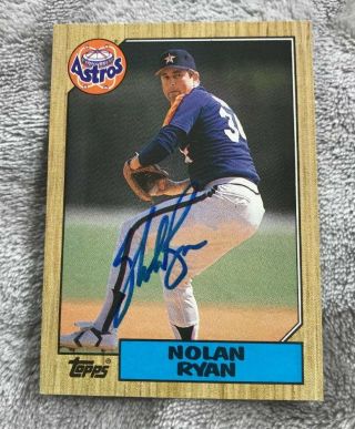 Nolan Ryan Signed 1987 Topps Card.